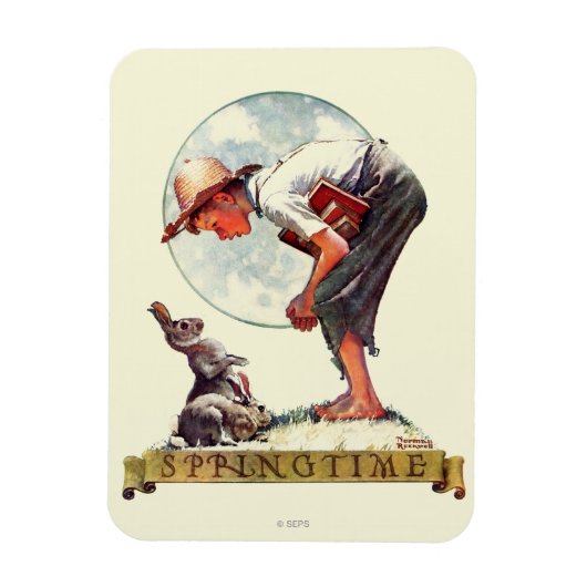 1935年の少年の春のバニー マグネット (縦)