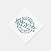 1935年の誕生年間の丸ゴム印ロゴで作られる スタンダードカクテルナプキン (角)