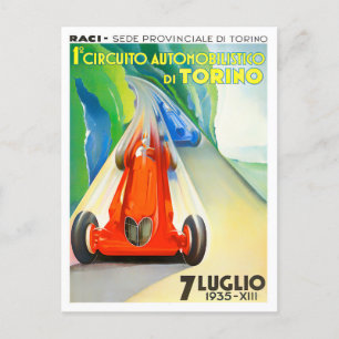 1935年トリノ・グランプリ・レース・ヴィンテージ ポストカード