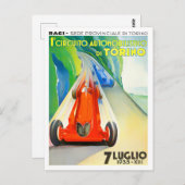 1935年トリノ・グランプリ・レース・ヴィンテージ ポストカード (正面/裏面)
