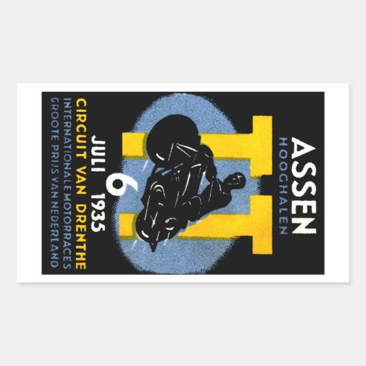 1935年国際的二輪車競走 長方形シール (正面)