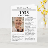 1935年新聞の誕生日カード 90歳の誕生日 カード (黄色い花)