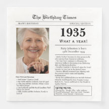 1935年新聞誕生日カード90歳の誕生日