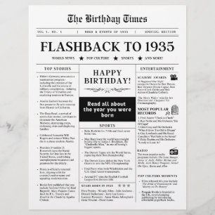 1935年誕生日新聞モノトーン