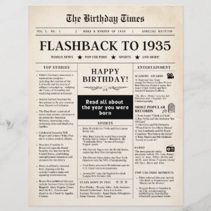 1935年 誕生日新聞 セピア