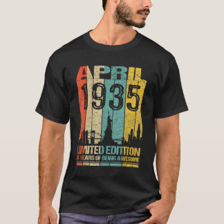 1935素晴らし年4月87日誕生日ヴィンテージRet Tシャツ