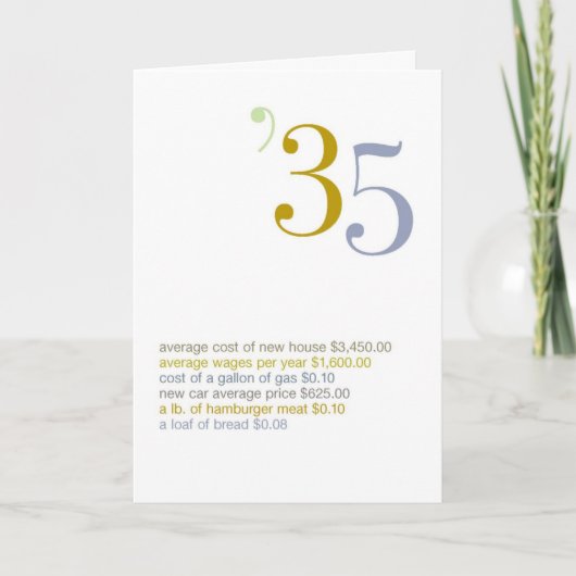 1935誕生日おもしろい事実 カード (正面)