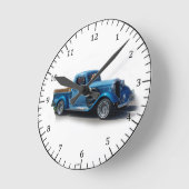 1935青トラックの壁時計 ラウンド壁時計 (傾斜)