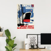 1935 Polish Poster Let's build our own shipyard ポスター (ホームオフィス)