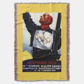 1936のオリンピック冬のゲーム広告ポスター スローブランケット (正面縦)