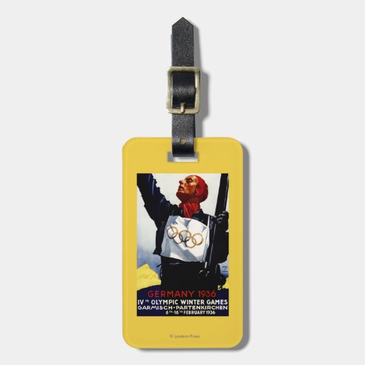 1936のオリンピック冬のゲーム広告ポスター ラゲッジタグ (正面縦)