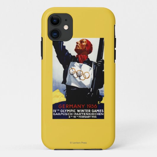 1936のオリンピック冬のゲーム広告ポスター Case-Mate iPhoneケース (裏面)