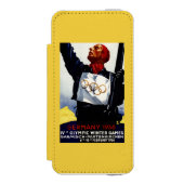 1936のオリンピック冬のゲーム広告ポスター INCIPIO iPhoneウォレットケース (フォリオ 正面)