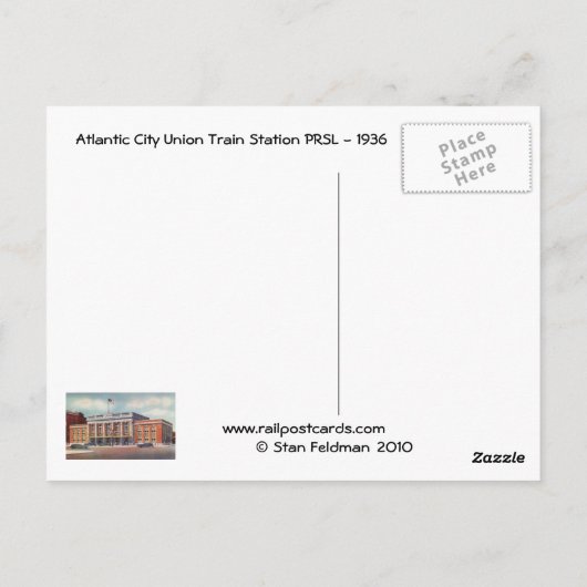 1936アトランティックシティトレインステーションPRSL ポストカード (裏面)