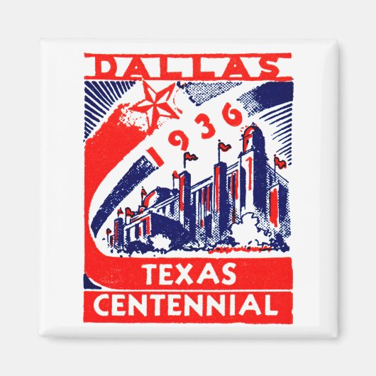 1936ダラステキサス州百年祭 マグネット (正面)