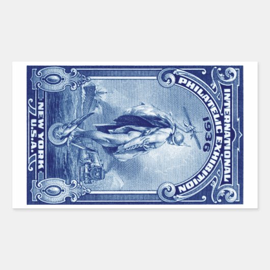 1936フィラ国際的テリック万博ニューヨーク 長方形シール (正面)