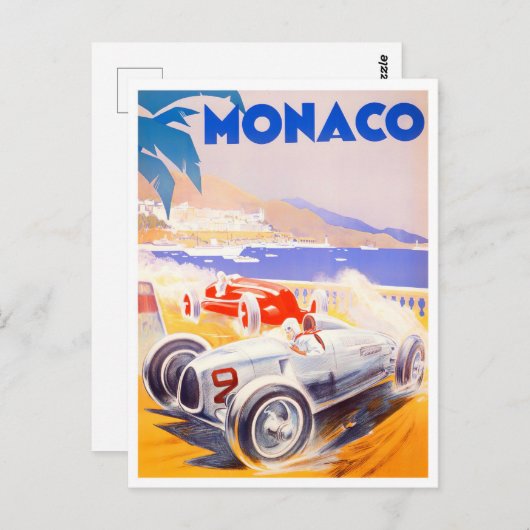 1936モナコグランプリヴィンテージレースはがき ポストカード (正面/裏面)