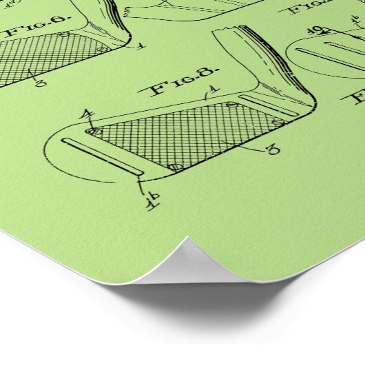 1936ヴィンテージゴルフクラブ特許アートプリント ポスター (角)