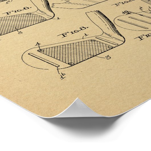 1936ヴィンテージゴルフクラブ特許アートプリント ポスター (角)