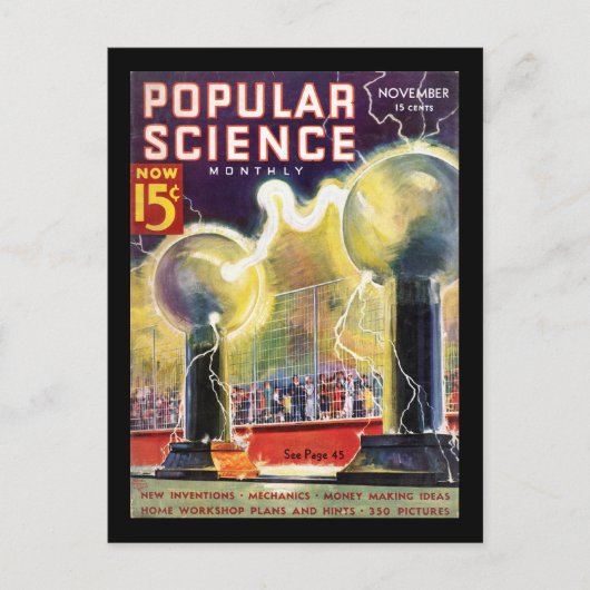 1936人気がある年11月、Science Monthly、Pulp Art ポストカード (正面)