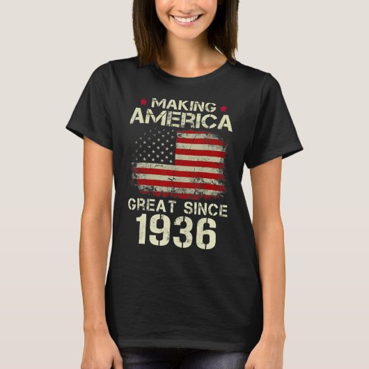 1936年から素晴らしアメリカを作るヴィンテージギフト87th tシャツ (正面)