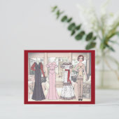 1936年のアールデコレディ紙人形 ポストカード (スタンド正面)