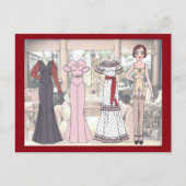 1936年のアールデコレディ紙人形 ポストカード (正面)