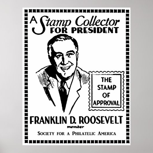 1936年の大統領の印紙収集家FDR ポスター (正面)