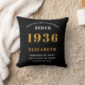 1936年ブラックゴールド 90歳の誕生日ギフト 名入れ クッション (ブランケット)