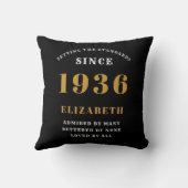 1936年ブラックゴールド 90歳の誕生日ギフト 名入れ クッション (裏面)