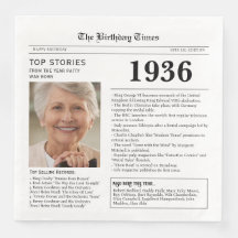 1936年新聞の誕生日ペーパーナプキン
