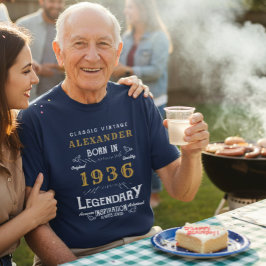 1936年生まれの90歳の誕生日をお祝いするカスタムTシャツ - レジェンド Tシャツ