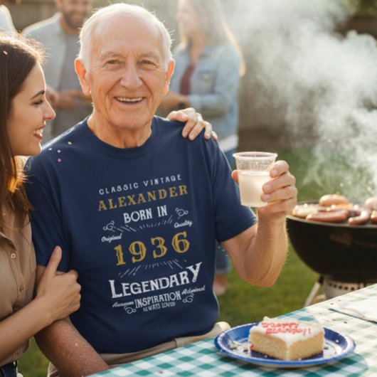 1936年生まれの90歳の誕生日をお祝いするカスタムTシャツ - レジェンド Tシャツ