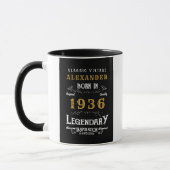1936年生まれの90歳の誕生日を祝うヴィンテージ ブラック マグカップ (左)