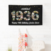 1936年設立 90歳の誕生日パーティーフォトコラージュ 横断幕 (インサイチュ)