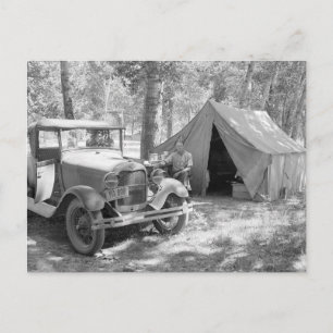 1936年、ヤキマバレーでのキャンプ ポストカード