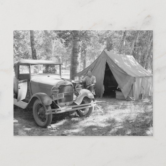 1936年、ヤキマバレーでのキャンプ ポストカード (正面)