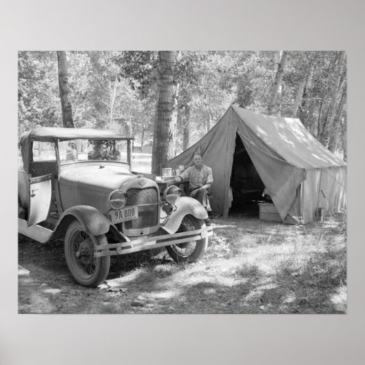 1936年、ヤキマバレーでのキャンプ。ヴィンテージ写真 ポスター (正面)