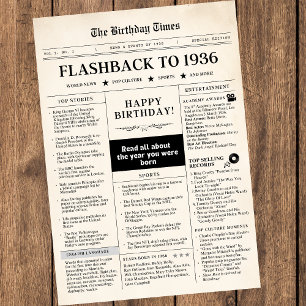 1936年 誕生日の古新聞 セピア