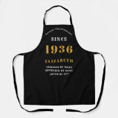 1936年 90歳の誕生日 ブラック&ゴールド 名入れ エプロン (正面)
