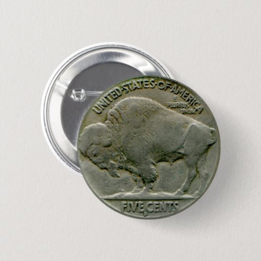 1936米国の"バッファロー"のニッケルはボタンの後につきます 缶バッジ (正面&裏面)