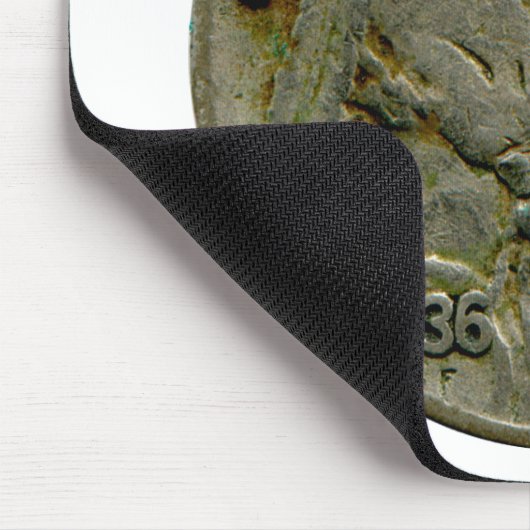 1936米国の「バッファロー」のニッケルはmousepadの先頭に立ちます マウスパッド (コーナー)