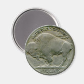 1936米国"バッファロー"ニッケル尾磁石 マグネット (正面/裏面)