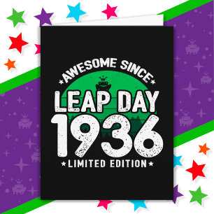 1936素晴らし年閏年日以後2月29誕生日 カード