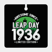 1936素晴らし年閏年日以後2月29誕生日 メタルオーナメント (正面)