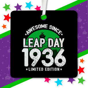 1936素晴らし年閏年日以後2月29誕生日 メタルオーナメント