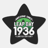 1936素晴らし年閏年日以後2月29誕生日 星シール (正面)