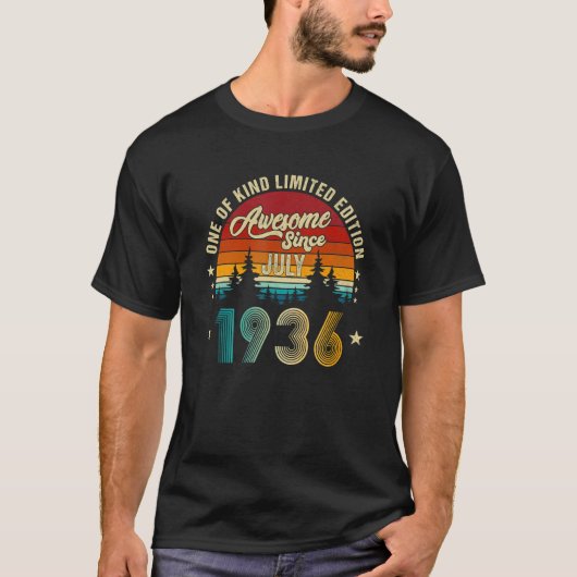 1936素晴らし年7月以来86誕生日86歳 Tシャツ (正面)