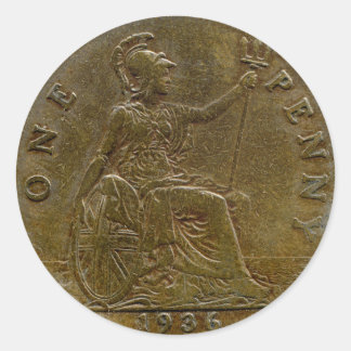 1936英国ペニーステッカー ラウンドシール