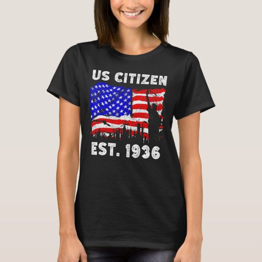 1936誇りを持った年以来の米国市民Est新米 Tシャツ (正面)